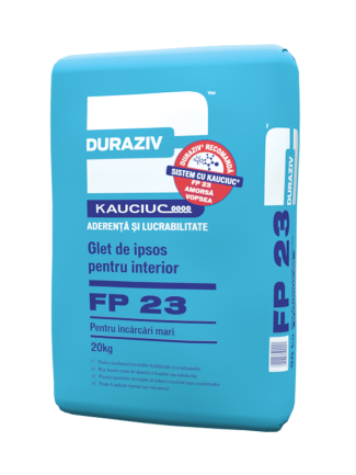 DURAZIV FP 23 Glet de ipsos pentru interior pentru încărcări mari, aditivat cu Kauciuc® 20 kg/sac