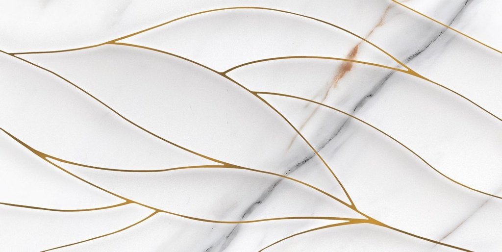 STATUARIO, Medalion faianta, contur gold,  50x25 cm