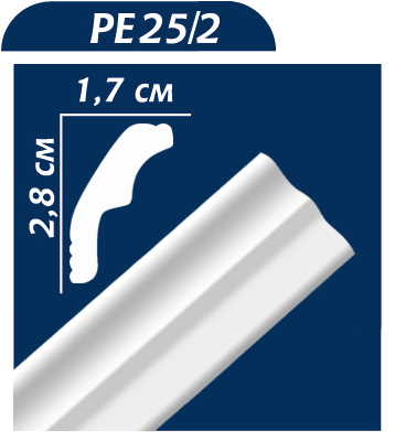 Bagheta polistiren PE25/2 28 x 17 mm, 2 ml/bucata