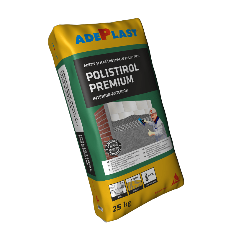 Adeziv polistiren și masă de spaclu ADEPLAST Polistirol Premium, 25 kg