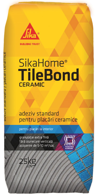 Adeziv pentru placari ceramice la interior, SikaHome® TileBond Ceramic 25 kg/sac