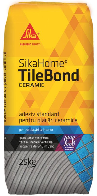 Adeziv standard SikaHome® pentru gresie și faianță de interior gri, 25 kg
