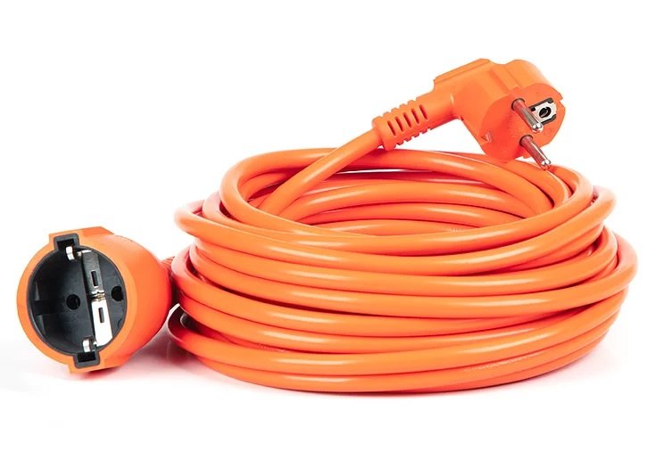 Cablu prelungitor portocaliu cu priză electrică, 3x1.5 mm 3 ml