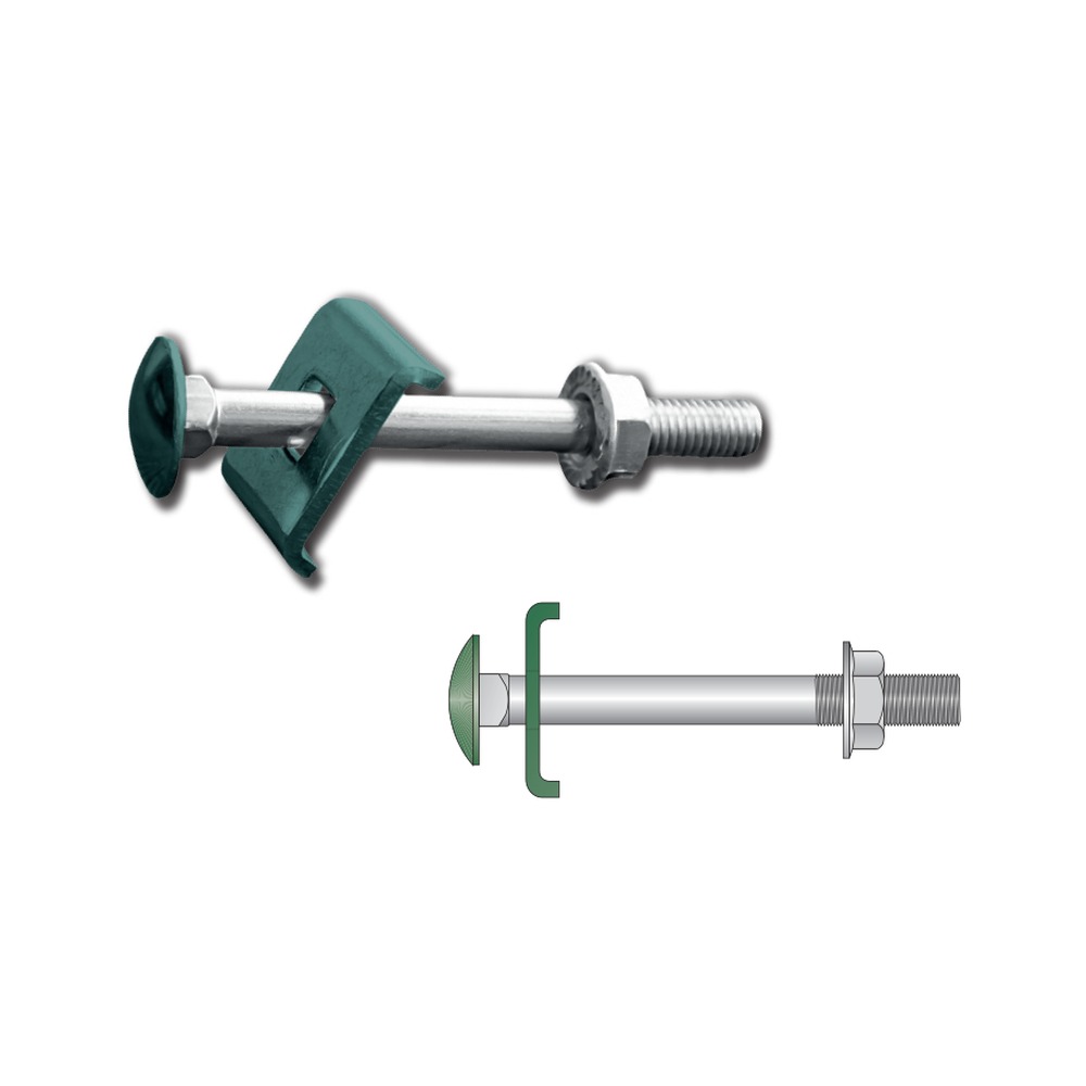 [P007439] Șurub RAL 6005 pentru fixarea panourilor de gard pe stâlpi, 8x80 mm