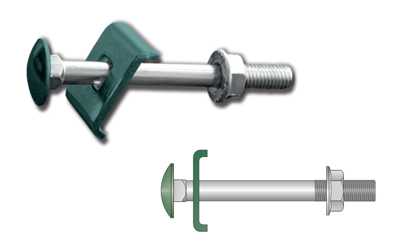 Surub RAL 6005 pentru fixarea panourilor de gard pe stalpi, 8x80 mm