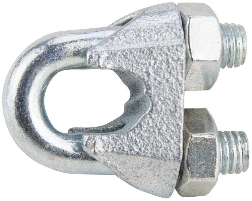 Bridă clemă cabluri metalice DIN 741 oțel zincat, Ø 10 mm, set 10 buc