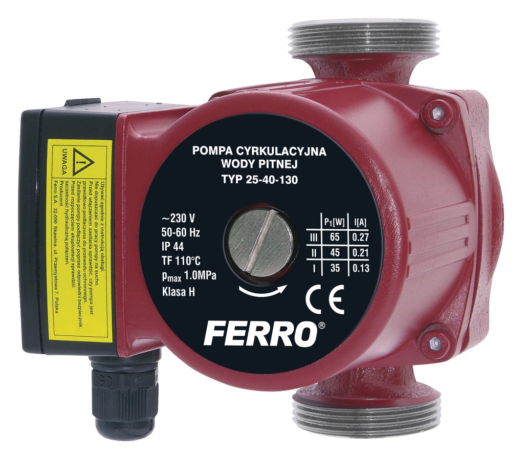 Pompa de recirculare FERRO 25-40 130 mm 0203W
