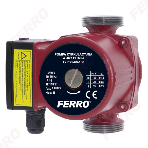 Pompa de recirculare FERRO 25-40 130 mm 0203W