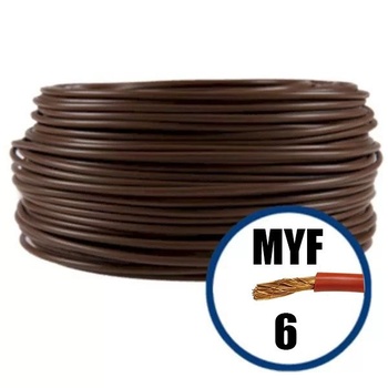 Conductor electric MYF (H05V-K) 6 mmp, izolaţie PVC, maro
