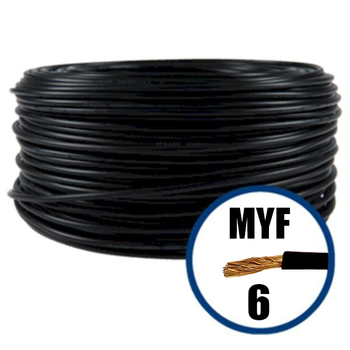 Conductor electric MYF (H05V-K) 6 mmp, izolaţie PVC, negru