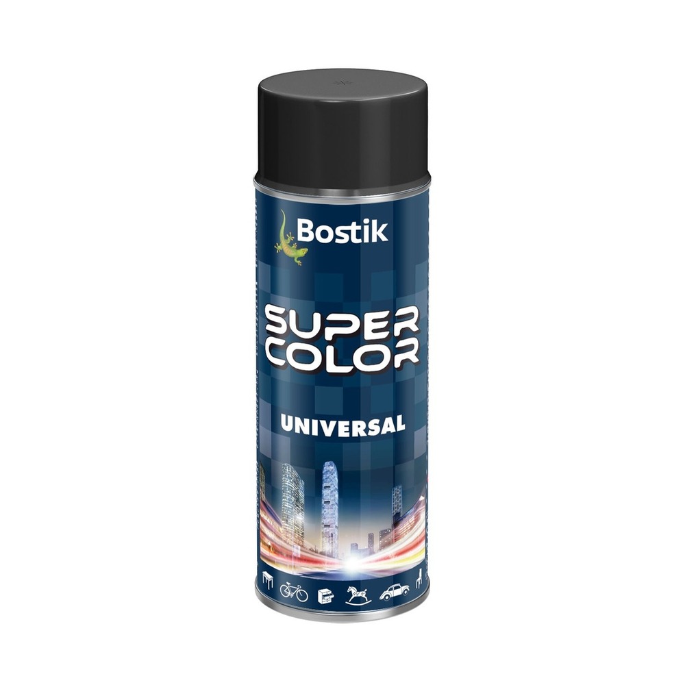 Spray vopsea Bostik Color Universal, RAL 9005 negru intens mat interior/exterior, 400 ml