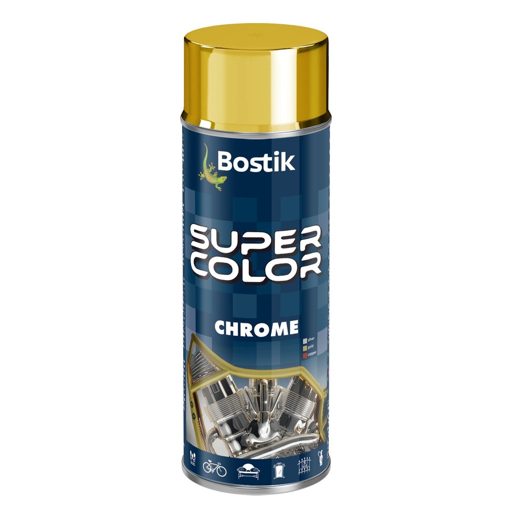 Spray vopsea Bostik Bostik Color Universal, auriu chrome interior/exterior, 400 ml