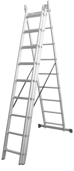 Scară aluminiu trei tronsoane, 3x7 trepte, înălţime 422 cm