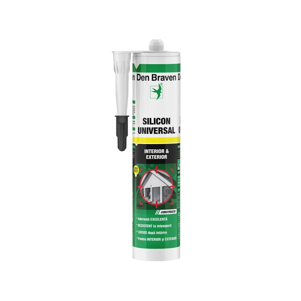 Silicon universal negru 1001U pentru rosturi la fațade, vitraje și spatii sanitare, 280 ml