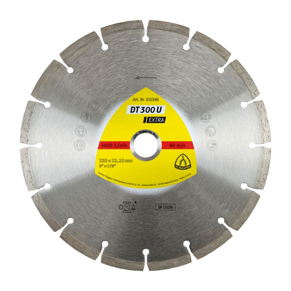 Disc de tăiere diamantat KLINGSPOR DT 300 U Extra pentru materiale de construcții, 230x2 mm