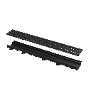 Rigolă de exterior de 60 mm AVZ112-R501 cu ramă și grătar din plastic, clasa A15