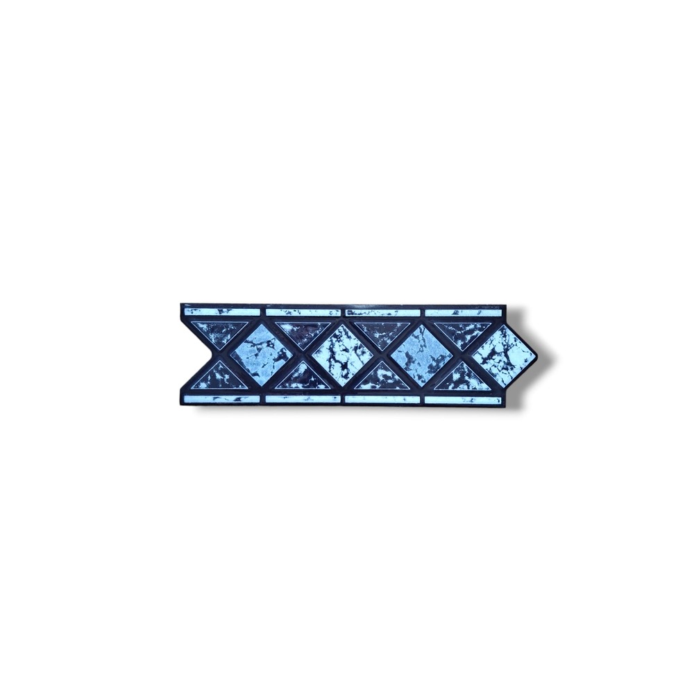 List ceramic decor 250x80 mm, romb, black and blue