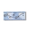 List ceramic decor 250x100 mm, flori, albastru