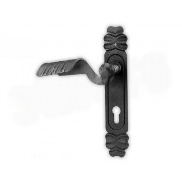 Set mânere metal 24-300 decorative pentru porți și uși cu șild, 260x46x3 mm 