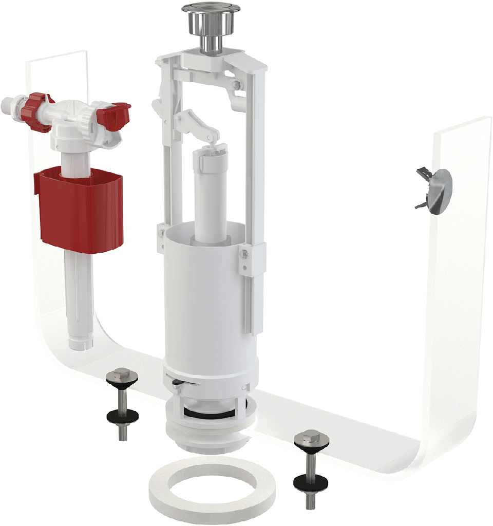 Set mecanism WC, SA2000 3/8" CHROM cu acționare simplă