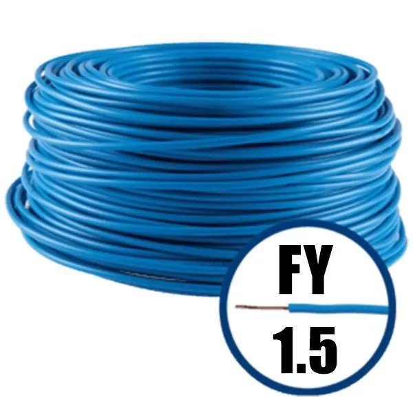 Cablu electric FY (H07V-U) 1.5 mmp, izolatie PVC, albastru