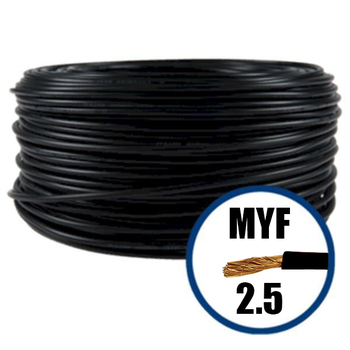 Conductor electric MYF (H05V-K) 2.5 mmp, izolaţie PVC, negru