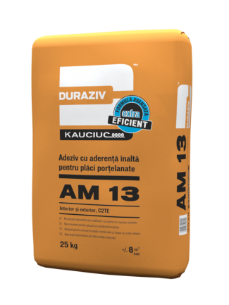 DURAZIV AM 13 Adeziv semiflexibil pentru plăci porțelanate, aditivat cu Kauciuc®