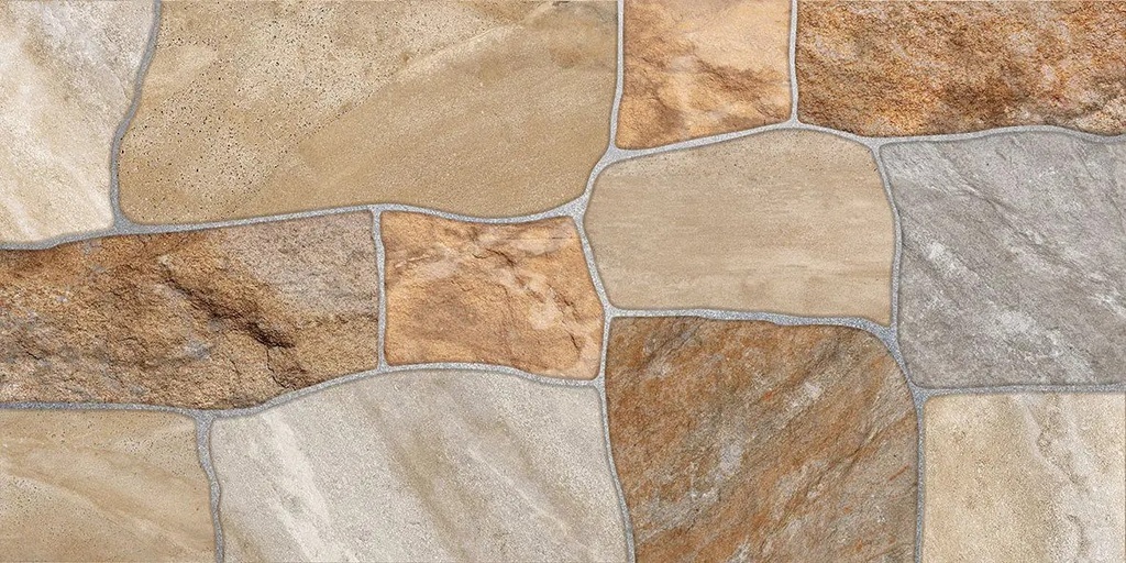 Gresie exterior/interior porțelanată RIVER STONES maro, 60x30 cm, 1.26 mp