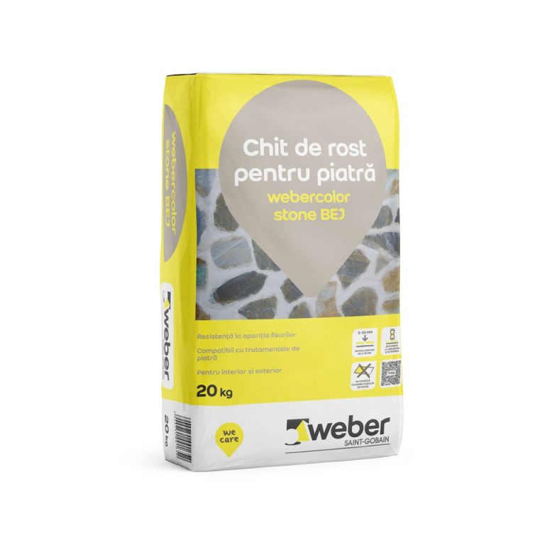 Chit de rosturi Webercolor Stone Bej, 20 kg, pentru piatră, interior/exterior