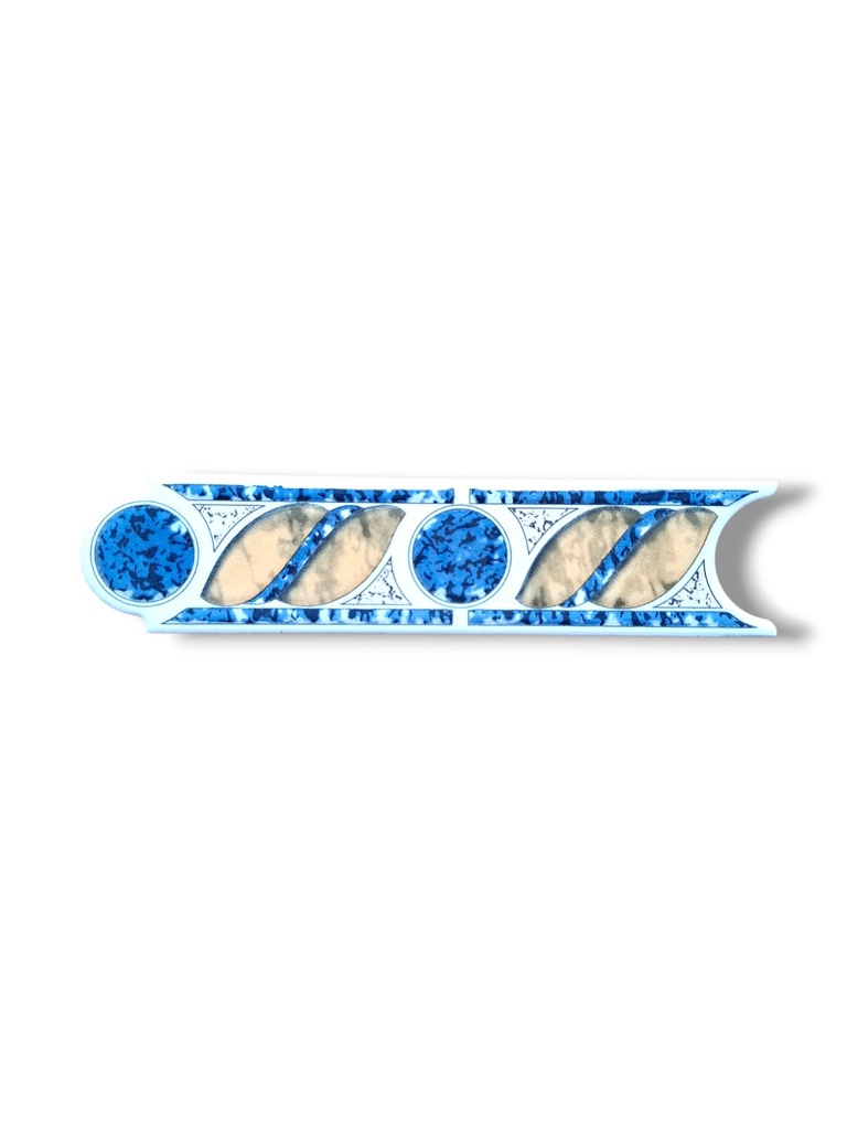 List ceramic decor 200x50 mm, brau, blue