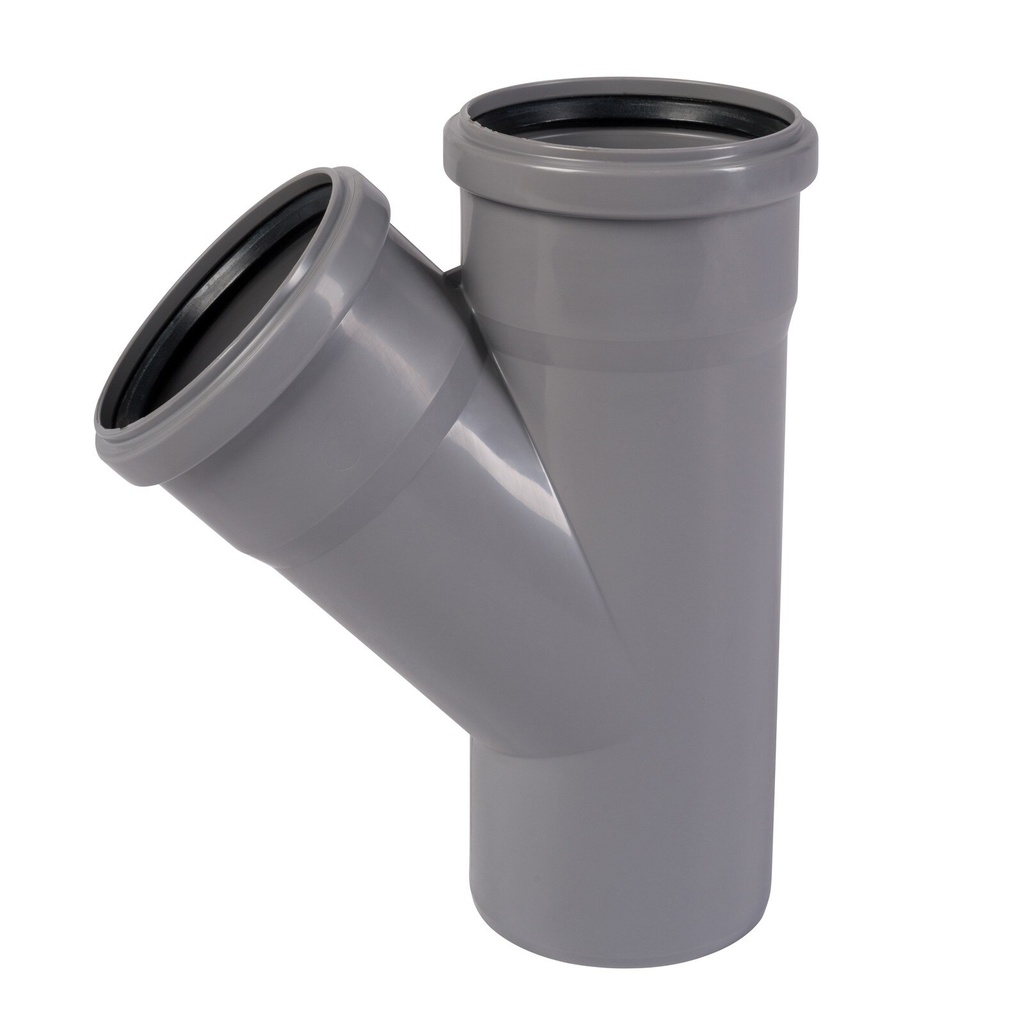 Ramificație din polipropilenă 45°, mufă inel Ø32/32 mm