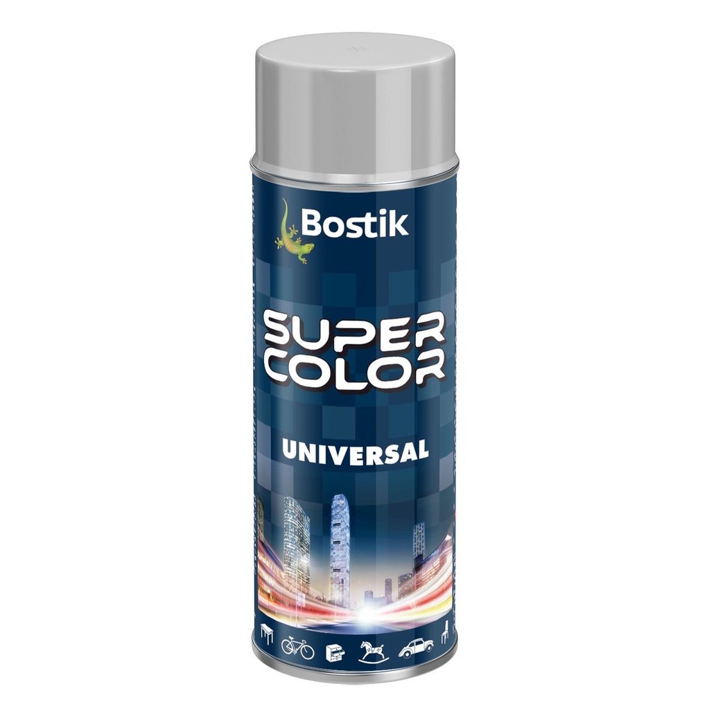 Spray vopsea, Bostik Color Universal, gri deschis lucios RAL 7035, interior/exterior, 400 ml