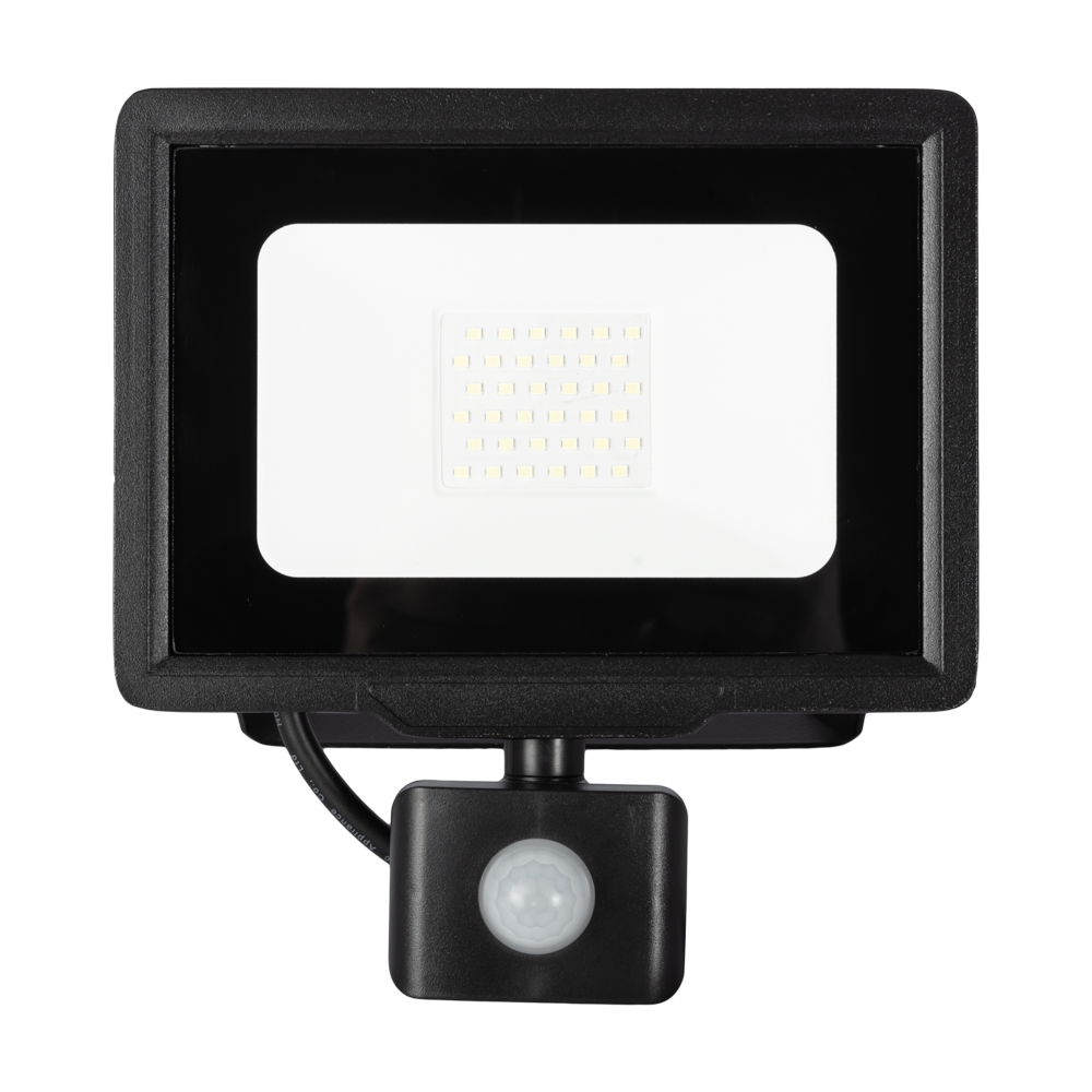 Proiector cu LED integrat Slim 30W 2700 lumeni IP65, senzor de mișcare, lumină rece
