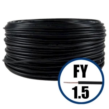 Conductor electric FY (H07V-U) 1.5 mmp, izolație PVC, negru