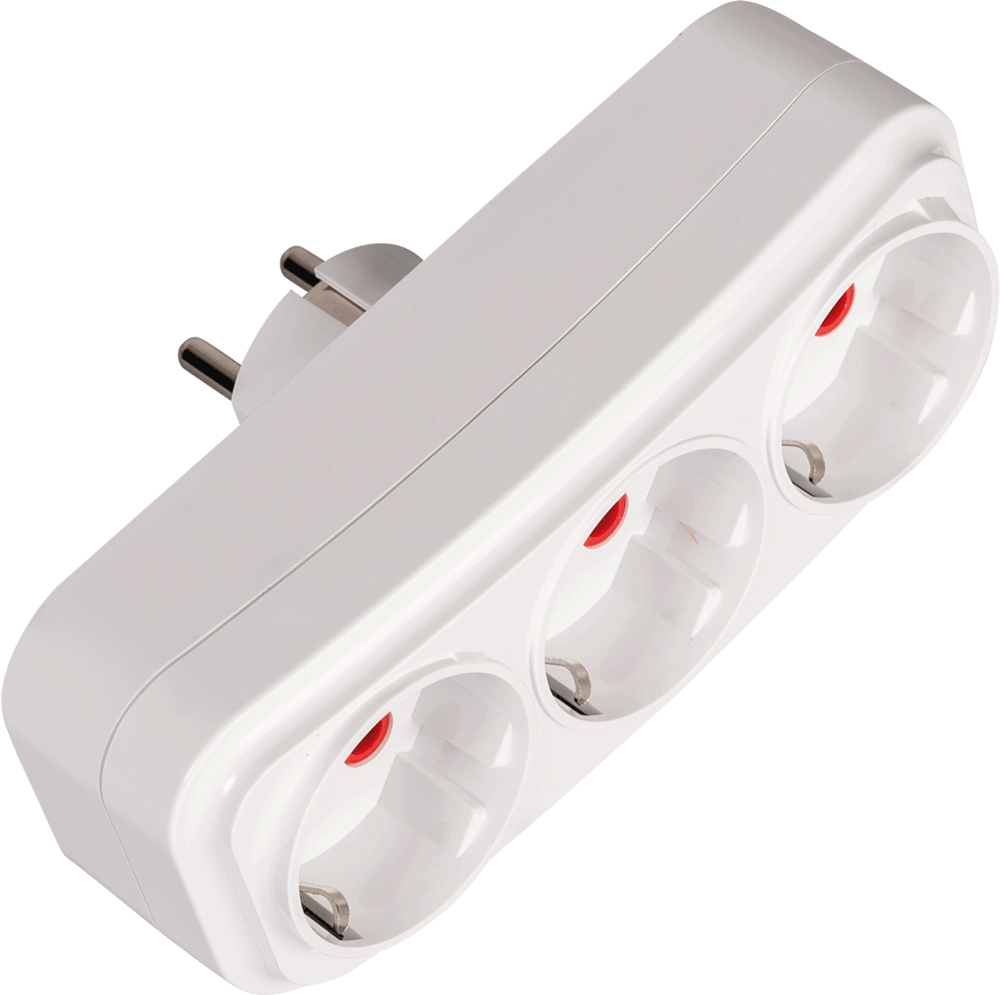 Triplu ștecher liniar cu 3 prize