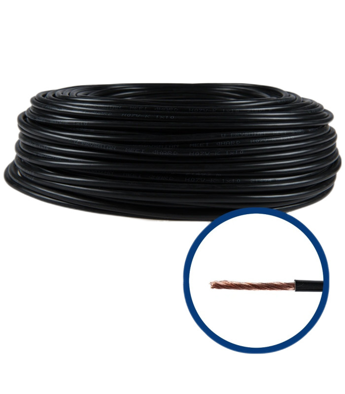 Conductor electric MYF (H07V-K) 4 mmp, izolaţie PVC, negru