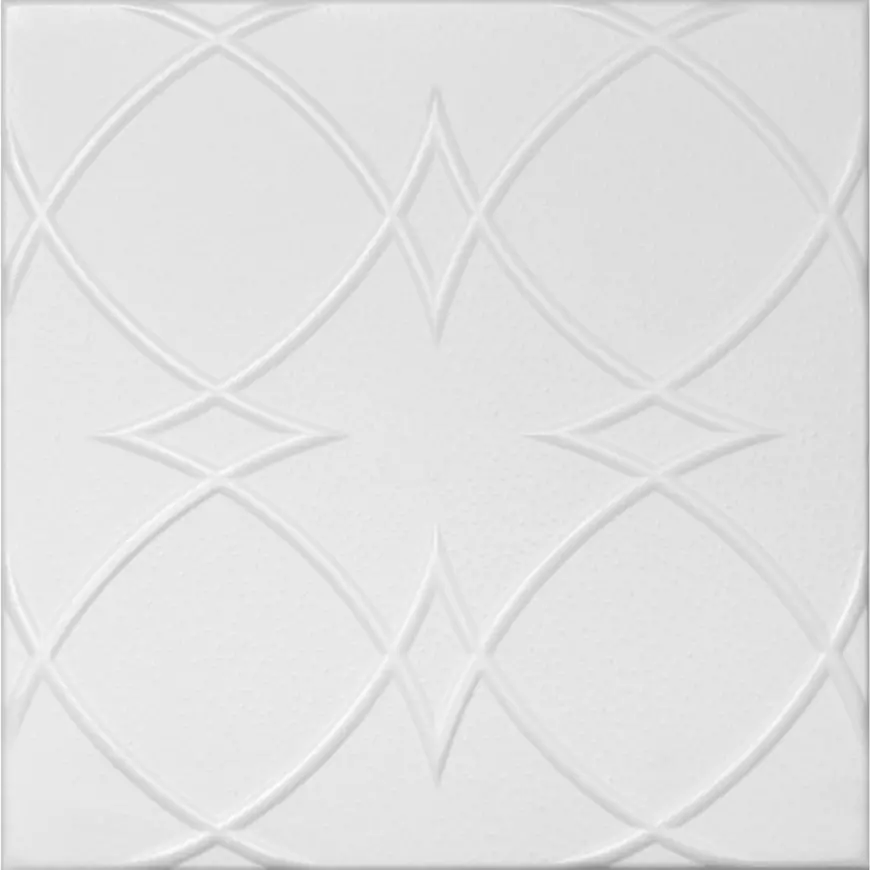 Tavan fals decorativ, polistiren extrudat, model 52, alb, 50x50x0.3 cm, 28m2/cutie