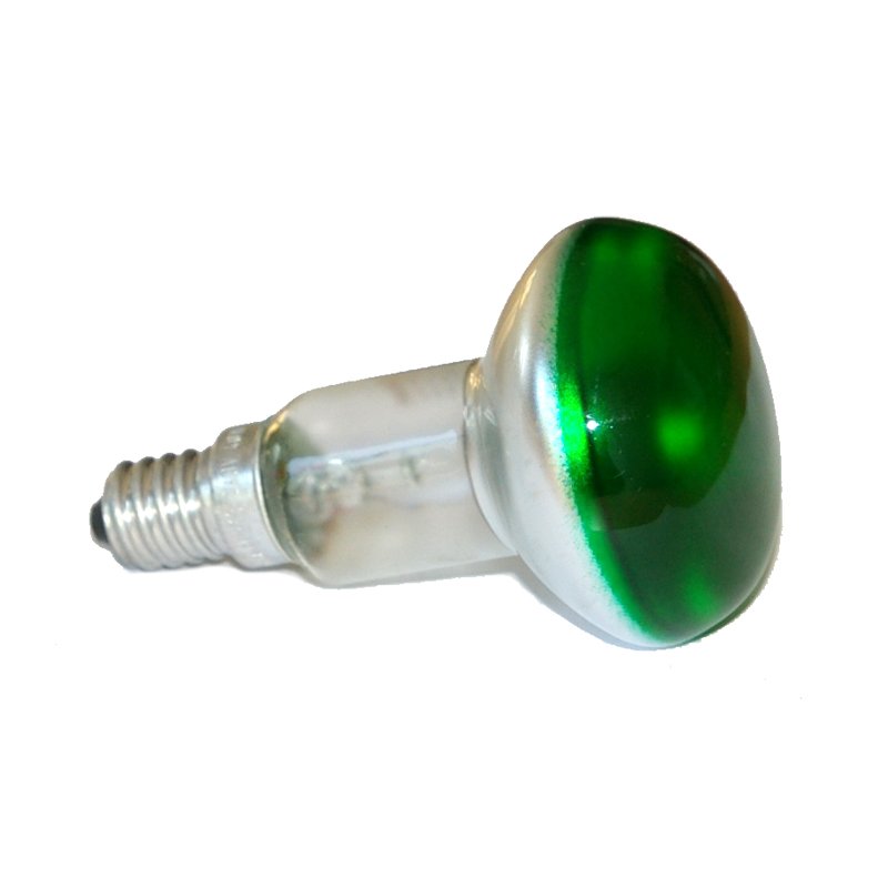 Bec reflector verde incandescent GE spot R50 40W E14