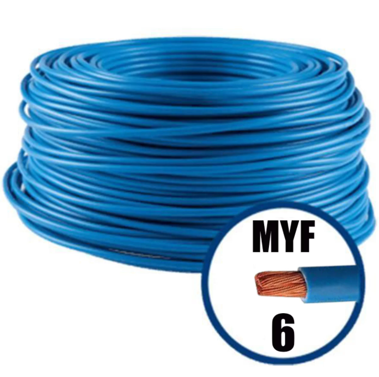 Conductor electric MYF (H05V-K) 6 mmp, izolaţie PVC, albastru