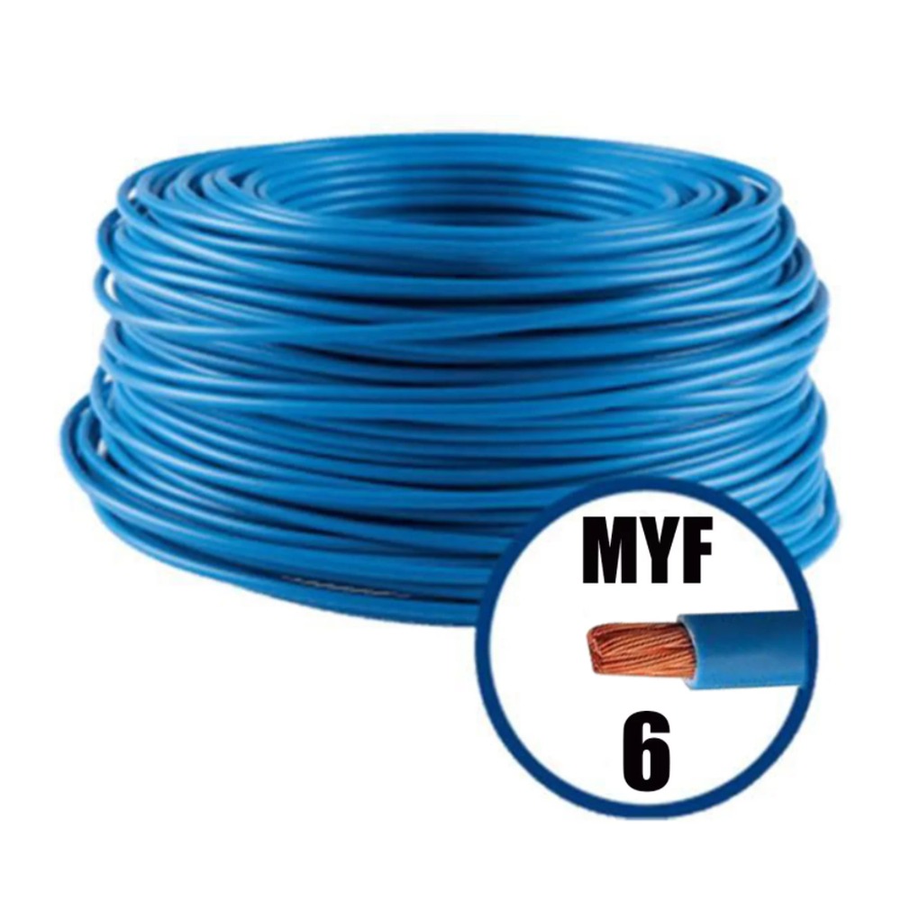 Conductor electric MYF (H07V-K) 6 mmp, izolaţie PVC, albastru
