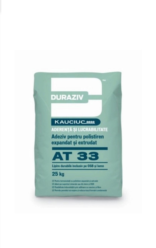 Duraziv AT 33 adeziv pentru polistiren expandat si extrudat, aditivat cu Kauciuc