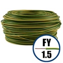 [P003857] Cablu electric FY (H07V-U) 1.5 mmp, izolatie PVC, galben-verde