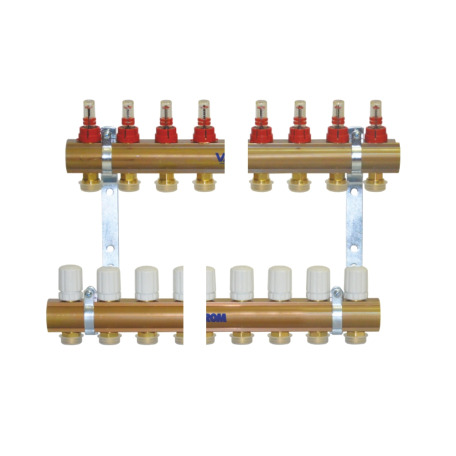 Kit distribuitor-colector cu debitmetre eurocon PEXKIT D. 1'' și 8 căi