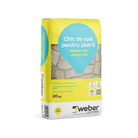 Chit de rosturi Webercolor Stone Gri, 20 kg, pentru piatră, interior/exterior