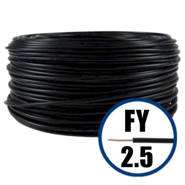 Conductor electric FY (H07V-U) 2.5 mmp, izolație PVC, negru