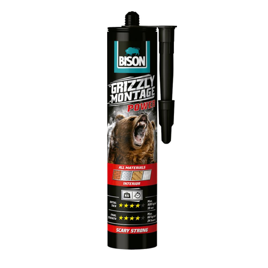 Adeziv acrilic superior BISON Grizzly Montage power, alb, 370 gr