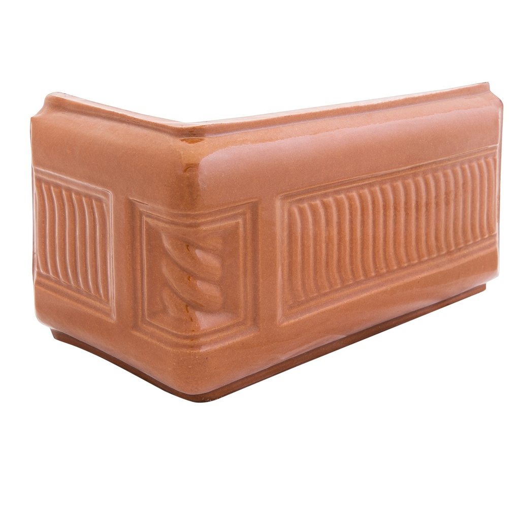 Colț cornișă din teracotă alun