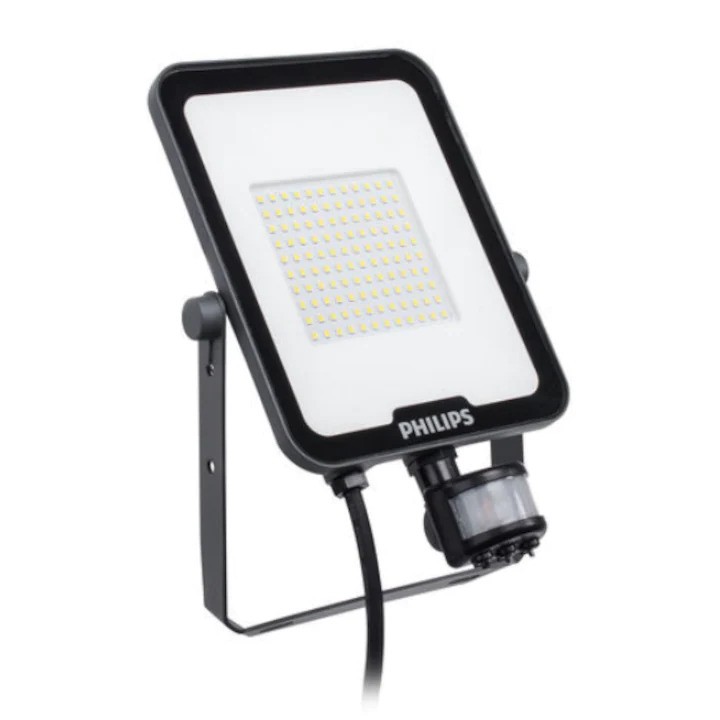 Proiector LED Simetric Philips Ledinaire BVP164 LED60/840, cu sensor de miscare, 50W, 6000 lm, lumina neutra 4000K, IP65, IK07