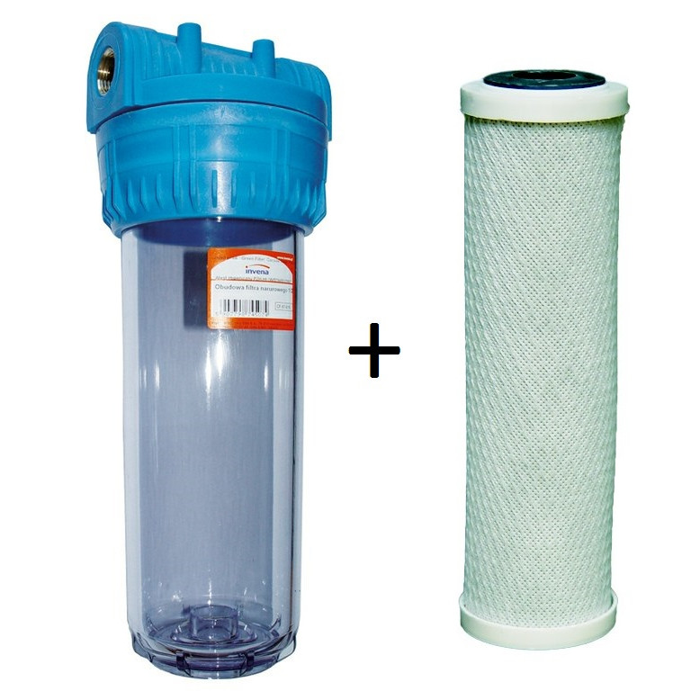 Cartus filtrant cu carbon Invena pentru apa de la robinet, 10 bar, Filtru 1"