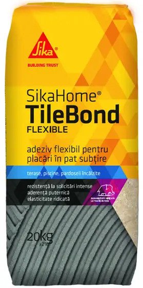 Adeziv placi ceramice flexibil, SikaHome® TileBond Flexible 20 kg/sac